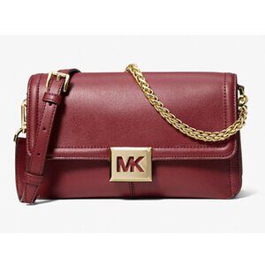 MICHAEL KORS Sonia Medium Leather Shoulder Bag - Dark Cherry - BRAND NEW in Bag